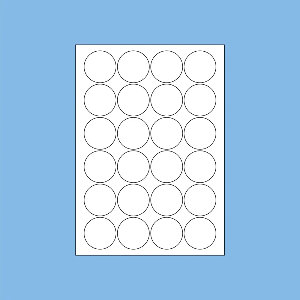 Sheet of round eco friendly labels