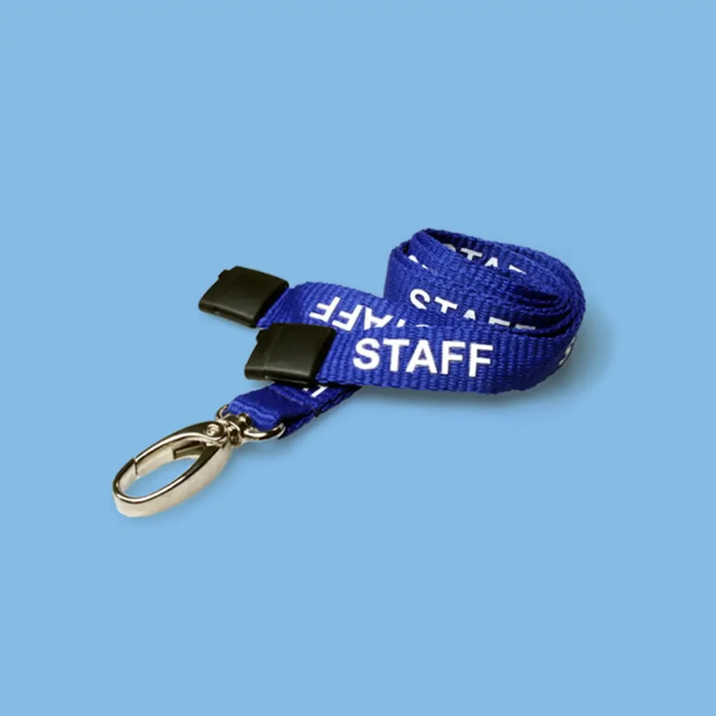 Pre-printed RPET Staff lanyards Blue