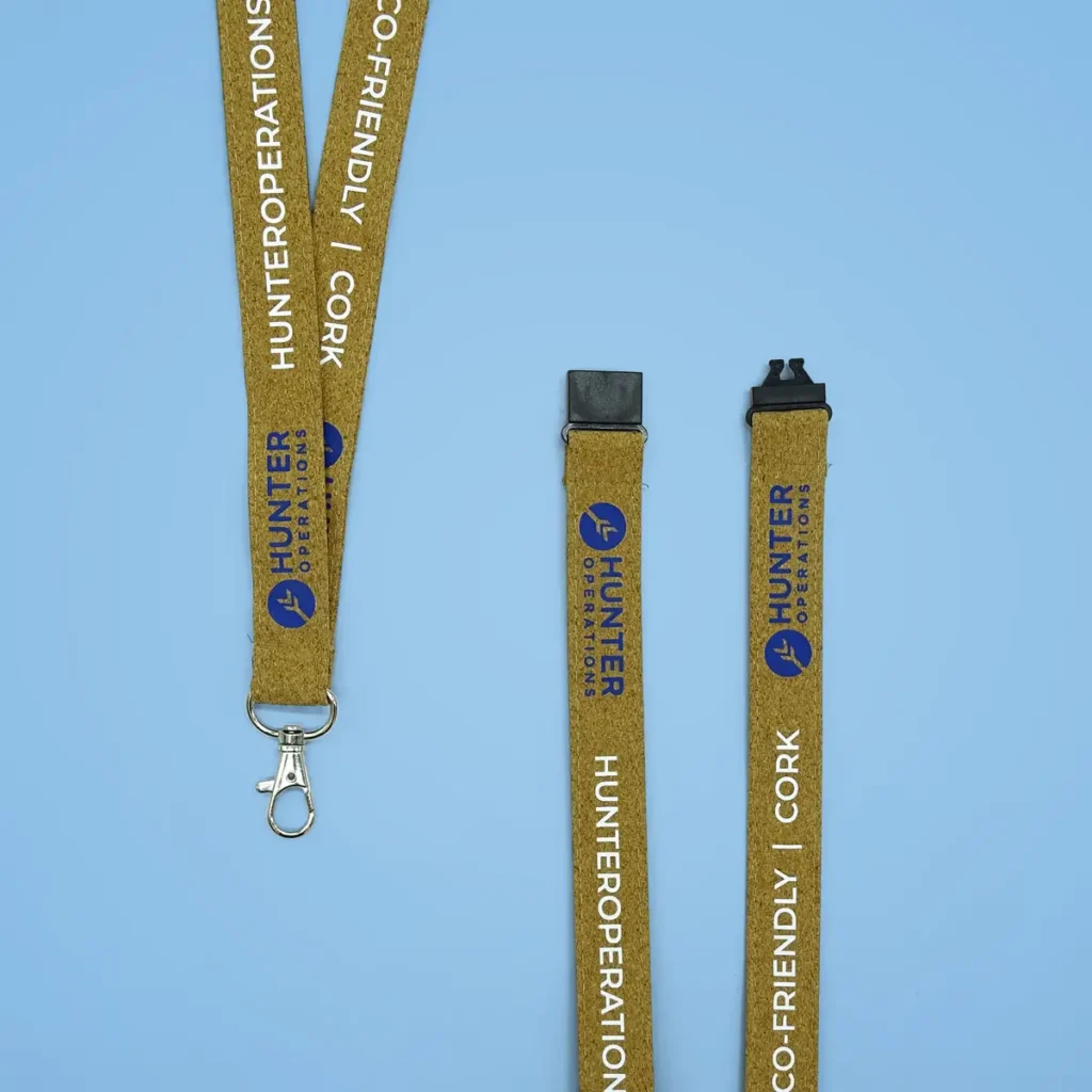 Branded cork lanyard