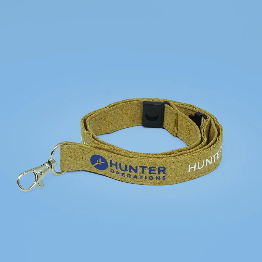 Branded cork lanyard