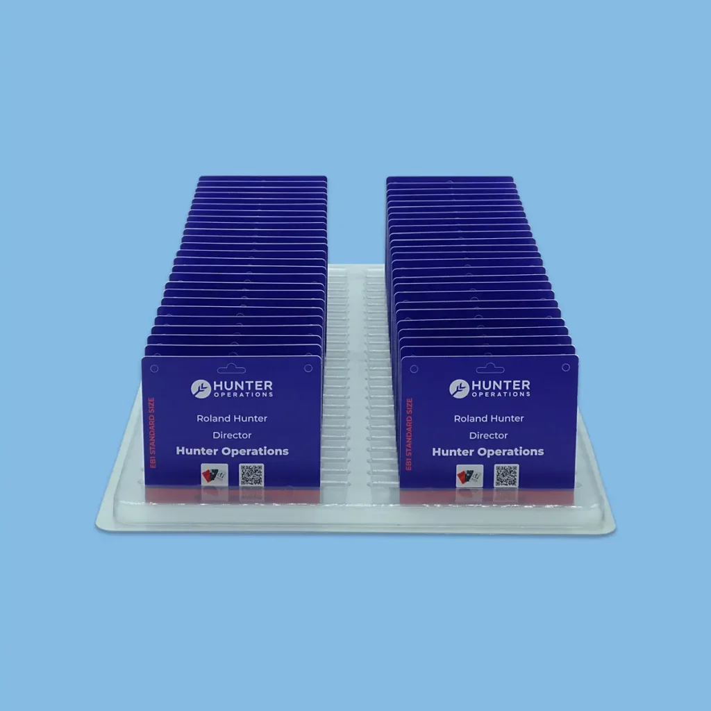 Eco badges displayed in sorting tray