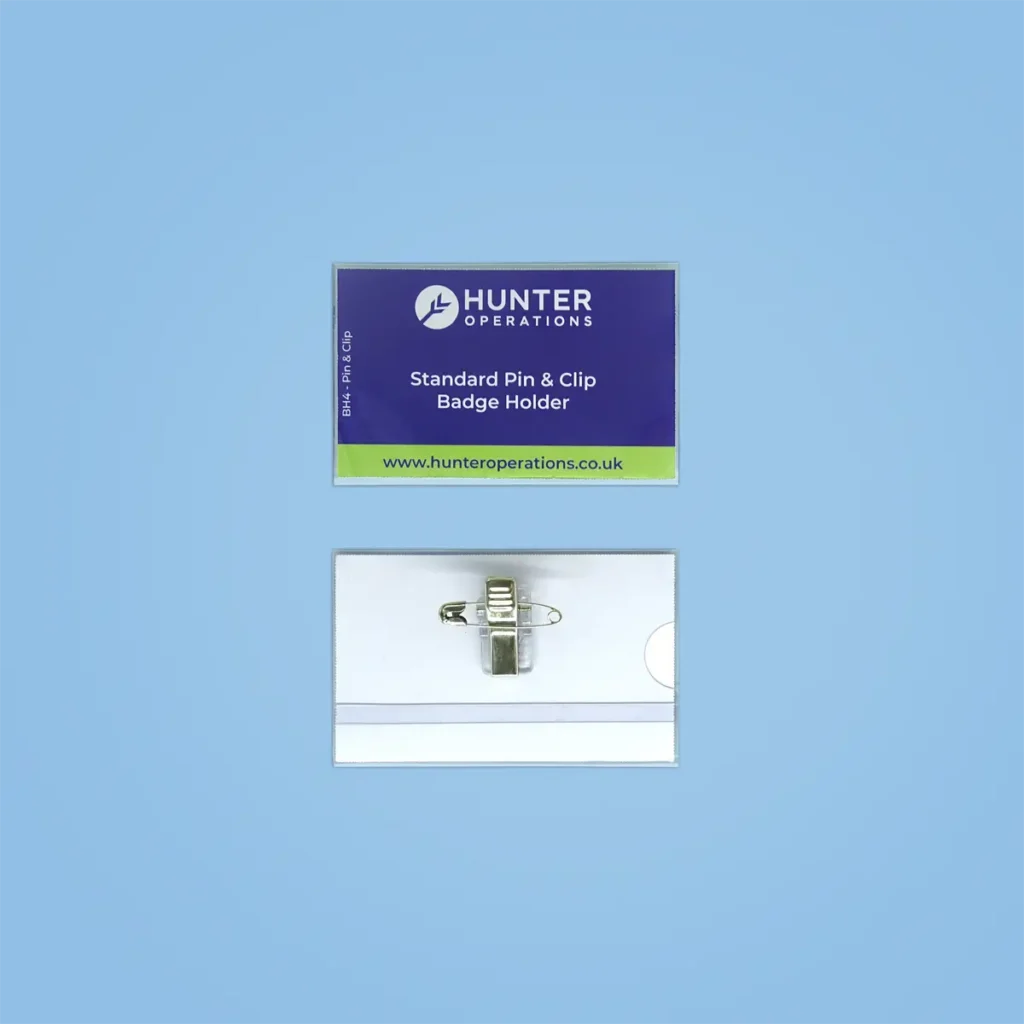 Pin and clip event badge holder