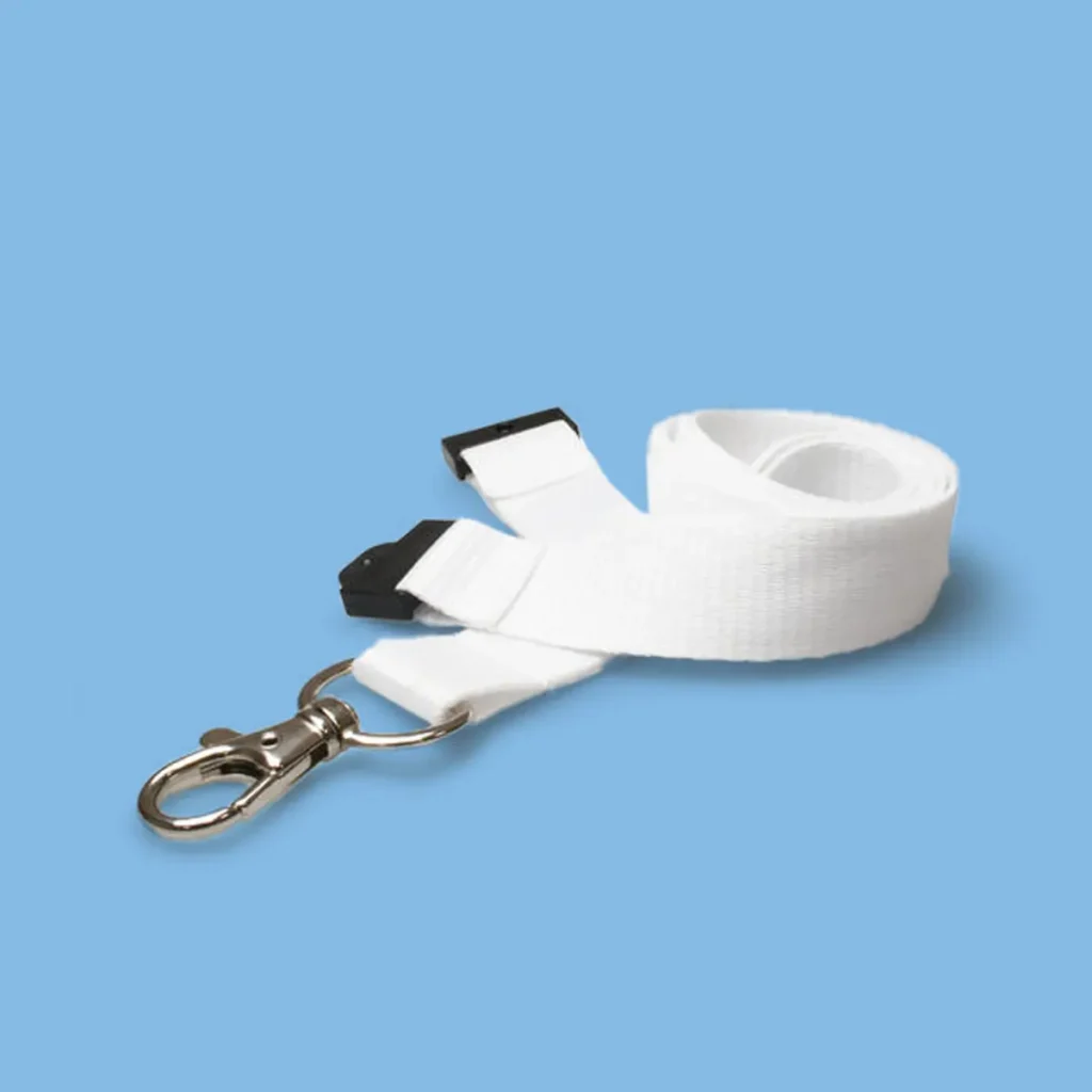 RPET Lanyard - 20mm, plain Recycled Plastic Lanyards - white