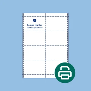 Printed large perforated badge insert sheets