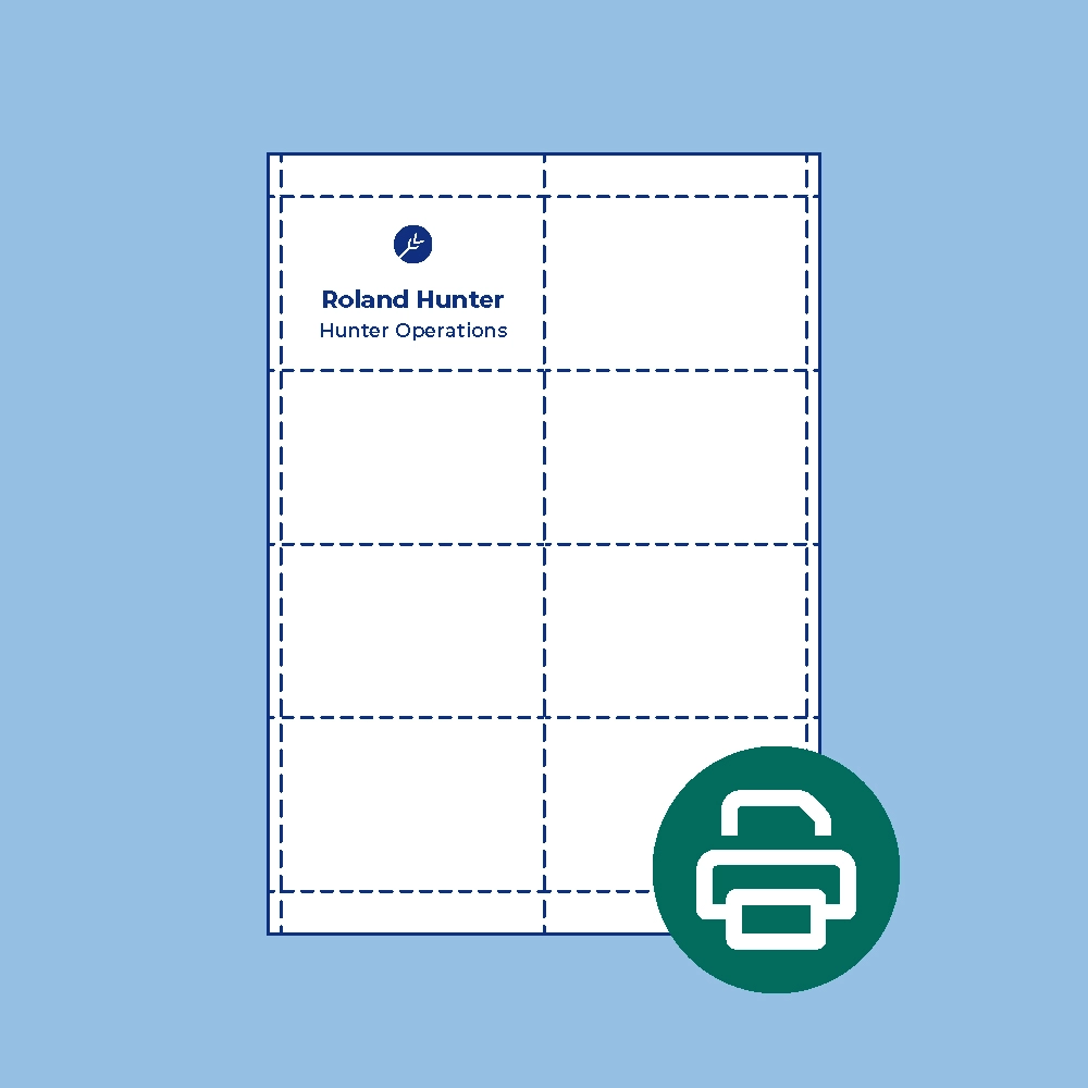 Printed large perforated badge insert sheets