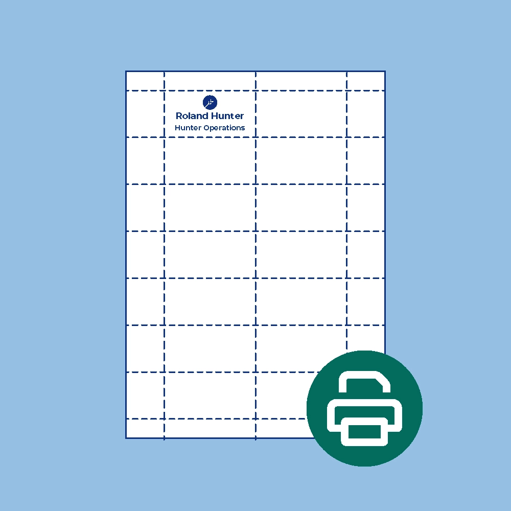Printed small pin & clip perforated badge insert sheets