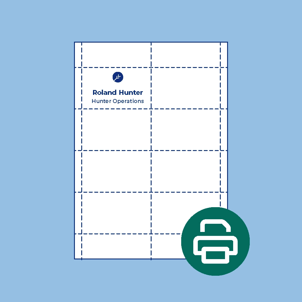 Printed standard perforated badge insert sheets