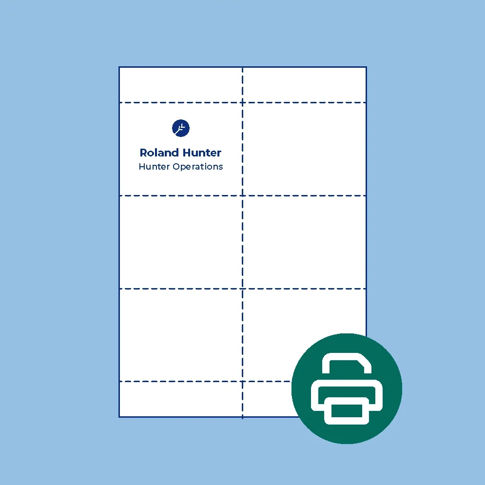 Printed extra-large perforated badge insert sheets