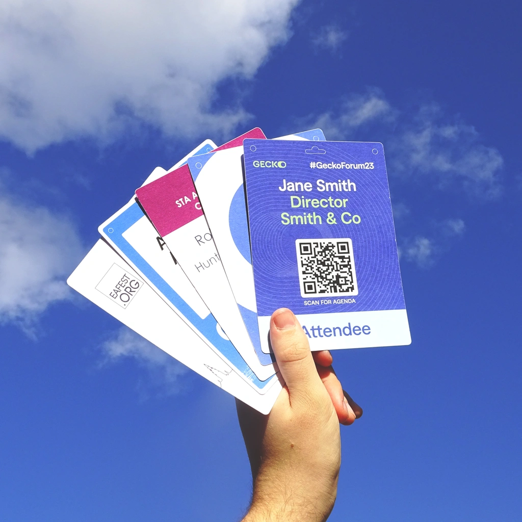 Printed conference badges